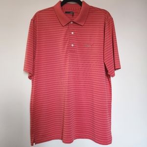 Greg Norman Golf Performance Short Sleeve Polo Shirt Striped Embroidered Logo Md